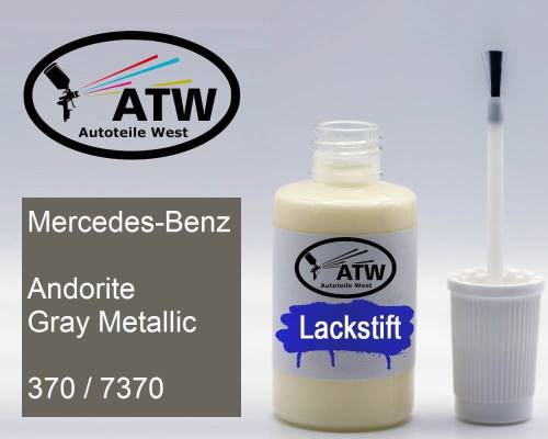 Mercedes-Benz, Andorite Gray Metallic, 370 / 7370: 20ml Lackstift, von ATW Autoteile West.